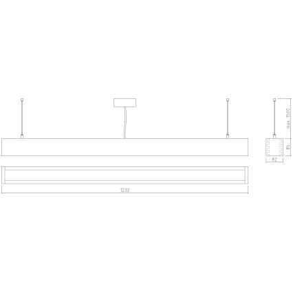 APLED - LED Lustr na lanku LOOK LED/36W/230V 4000K 120 cm dub