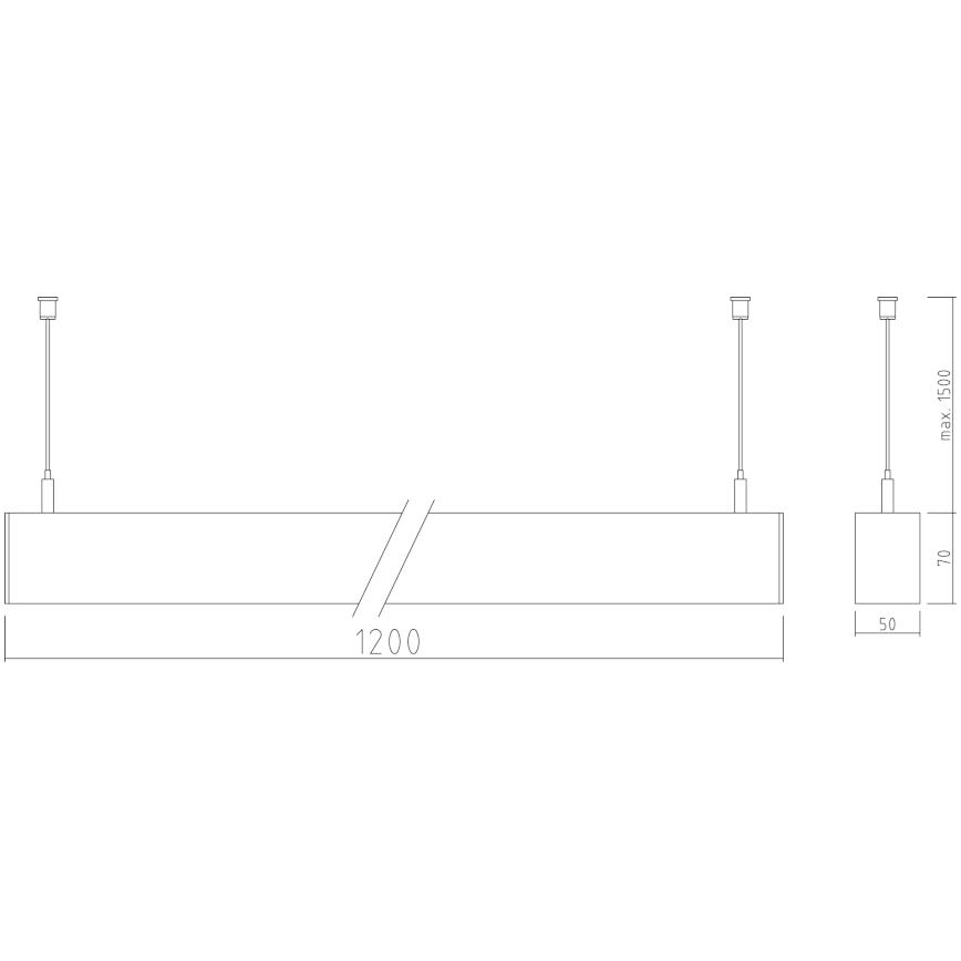 APLED - LED Lustr na lanku LOOK LED/46W/230V 4000K 120 cm stříbrná