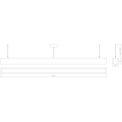 APLED - LED Lustr na lanku LOOK LED/48W/230V 4000K 150 cm dub