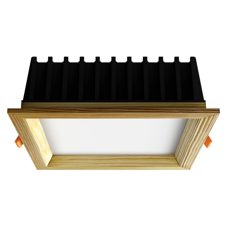 APLED - LED Podhledové svítidlo SQUARE WOODLINE LED/12W/230V 3000K 17x17 cm borovice masiv
