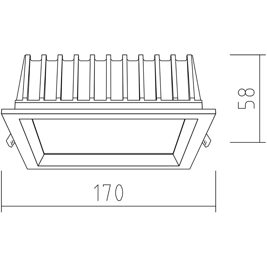 APLED - LED Podhledové svítidlo SQUARE WOODLINE LED/12W/230V 3000K 17x17 cm dub masiv