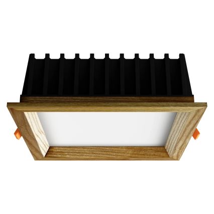 APLED - LED Podhledové svítidlo SQUARE WOODLINE LED/12W/230V 3000K 17x17 cm jasan masiv