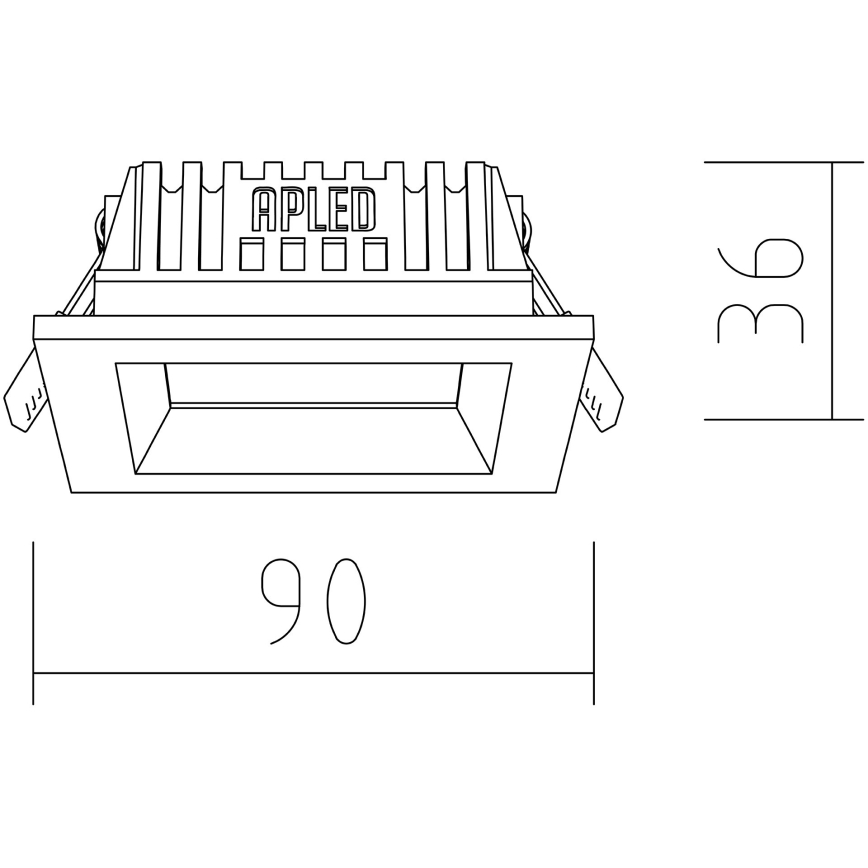 APLED - LED Podhledové svítidlo SQUARE WOODLINE LED/3W/230V 4000K 9x9 cm jasan masiv