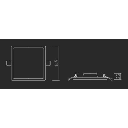 APLED - LED Podhledové svítidlo SQUARE SLIM LED/16W/230V 14,5x14,5 cm bílá