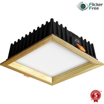 APLED - LED Podhledové svítidlo SQUARE WOODLINE LED/12W/230V 3000K 17x17 cm borovice masiv