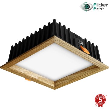 APLED - LED Podhledové svítidlo SQUARE WOODLINE LED/12W/230V 3000K 17x17 cm dub masiv