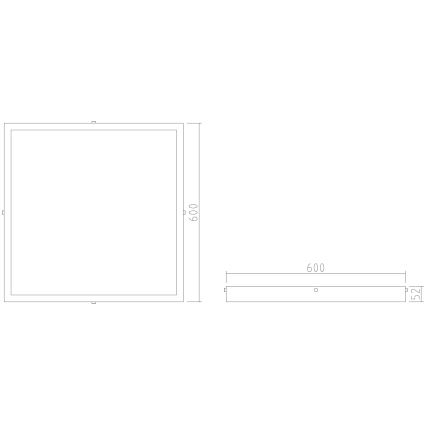 APLED - LED Přisazený panel QUADRA LED/40W/230V 4000K 60x60cm IP41