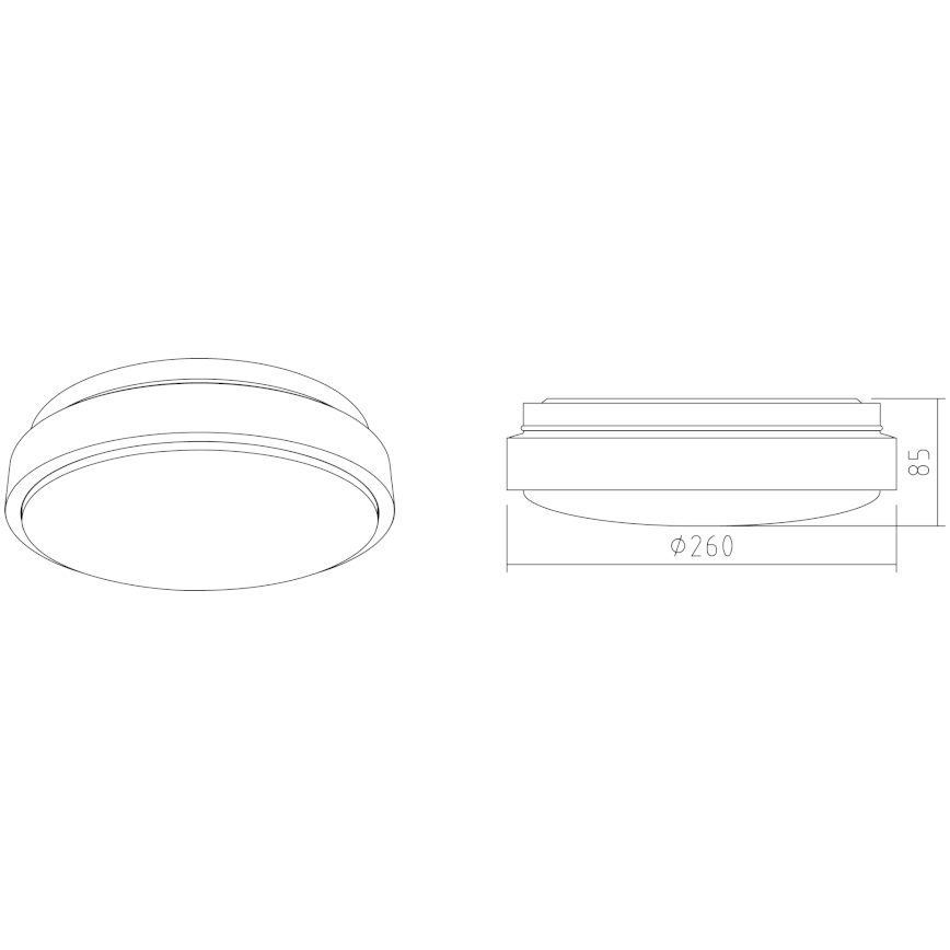 APLED - LED Stropní svítidlo LENS PP TRICOLOR LED/12W/230V IP41 2700 - 6500K 825lm