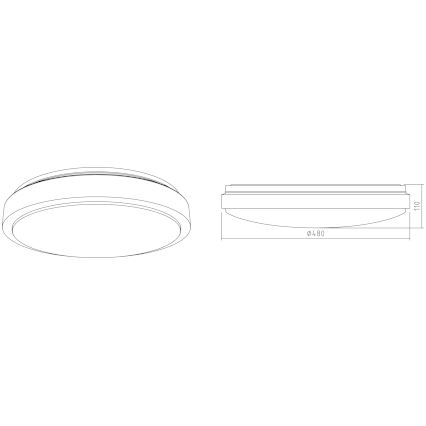 APLED - LED Stropní svítidlo LENS PP TRICOLOR LED/36W/230V IP41 2700 - 6500K 2520lm