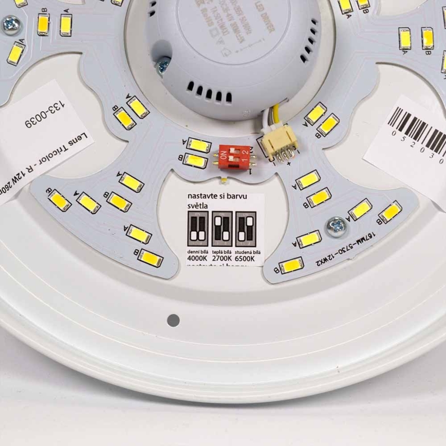 APLED - LED Stropní svítidlo se senzorem LENS PP TRICOLOR LED/18W/230V IP44 2700 - 6500K 1210lm