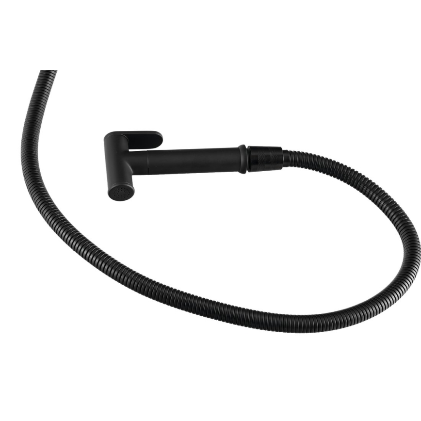 Aqualine - Bidetová baterie se sprškou pro podomítkovou instalaci matná černá