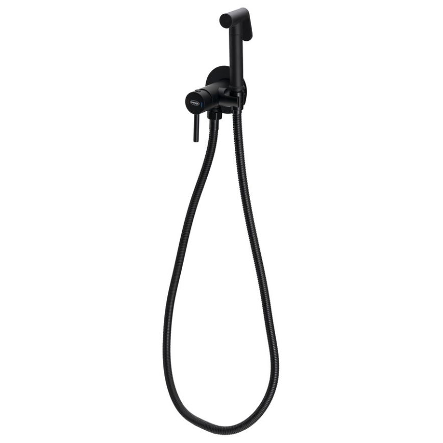 Aqualine - Bidetová baterie se sprškou pro podomítkovou instalaci matná černá