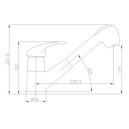 Aqualine - Dřezová baterie KASIOPEA 20 cm lesklý chrom