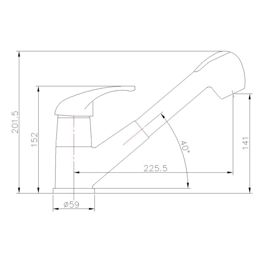 Aqualine - Dřezová baterie KASIOPEA 20 cm lesklý chrom