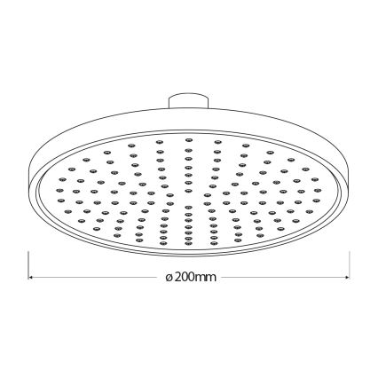 Aqualine - Hlavová sprcha pr. 20 cm matná černá