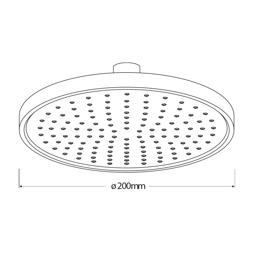Aqualine - Hlavová sprcha pr. 20 cm matná černá