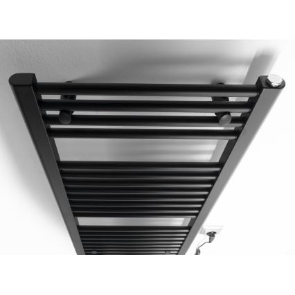 Aqualine - Koupelnový elektrický radiátor DIRECT-E 300W/230V 96 cm matná černá rovný