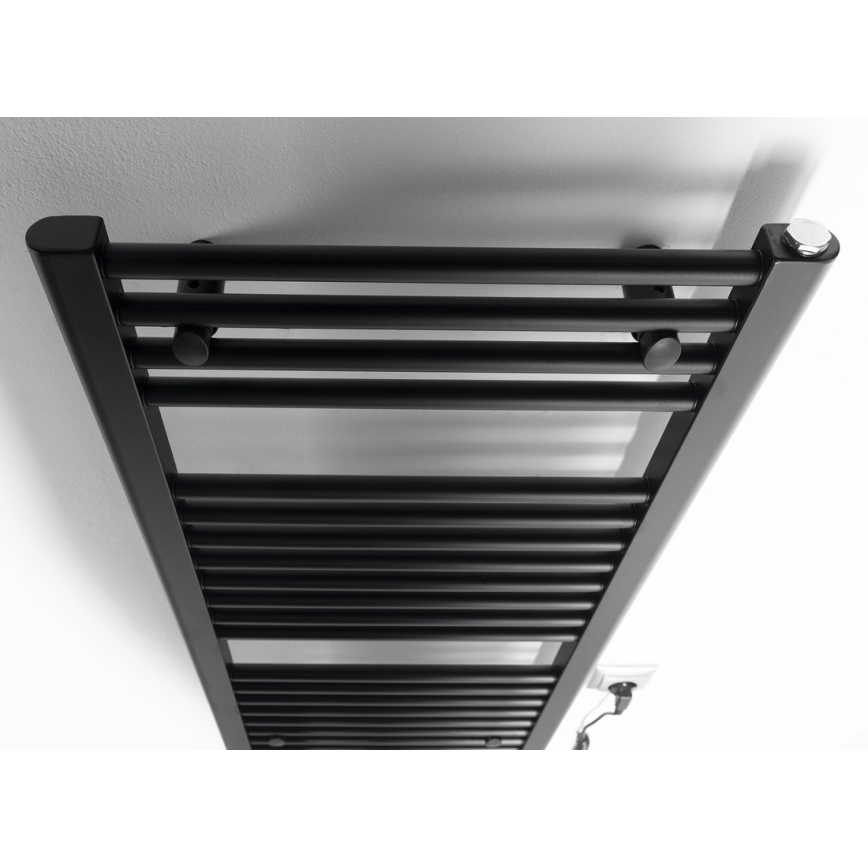 Aqualine - Koupelnový elektrický radiátor DIRECT-E 300W/230V 96 cm matná černá rovný