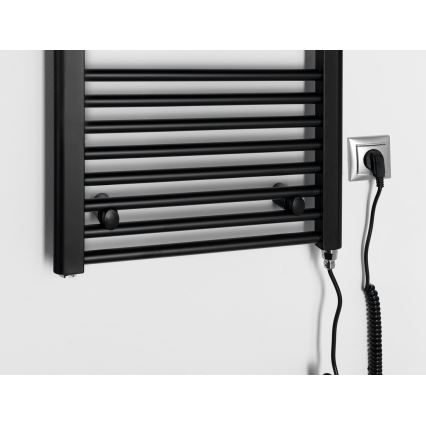 Aqualine - Koupelnový elektrický radiátor DIRECT-E 300W/230V 96 cm matná černá rovný