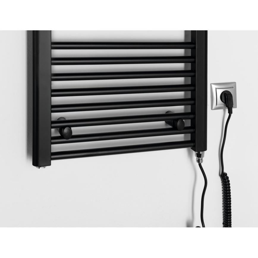 Aqualine - Koupelnový elektrický radiátor DIRECT-E 300W/230V 96 cm matná černá rovný