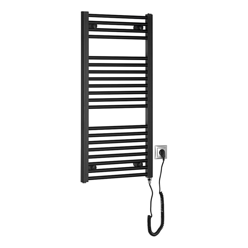 Aqualine - Koupelnový elektrický radiátor DIRECT-E 300W/230V 96 cm matná černá rovný