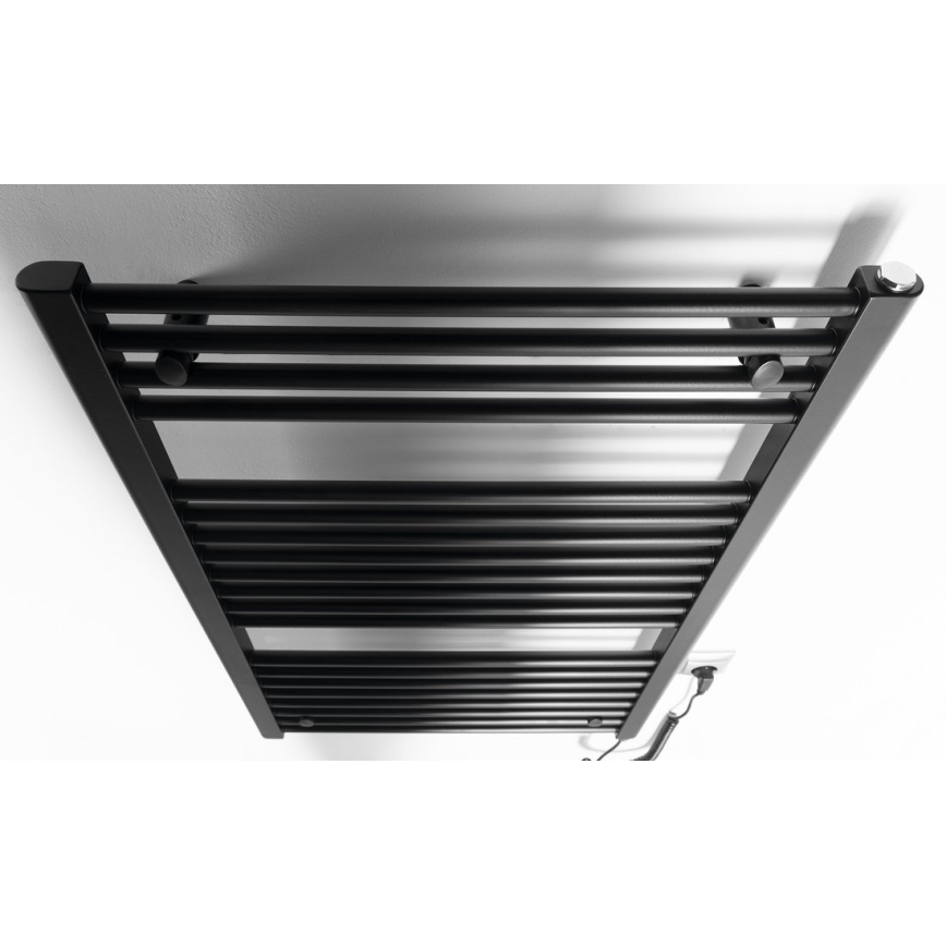 Aqualine - Koupelnový elektrický radiátor DIRECT-E 400W/230V 96 cm matná černá rovný