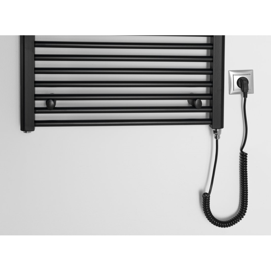 Aqualine - Koupelnový elektrický radiátor DIRECT-E 400W/230V 96 cm matná černá rovný
