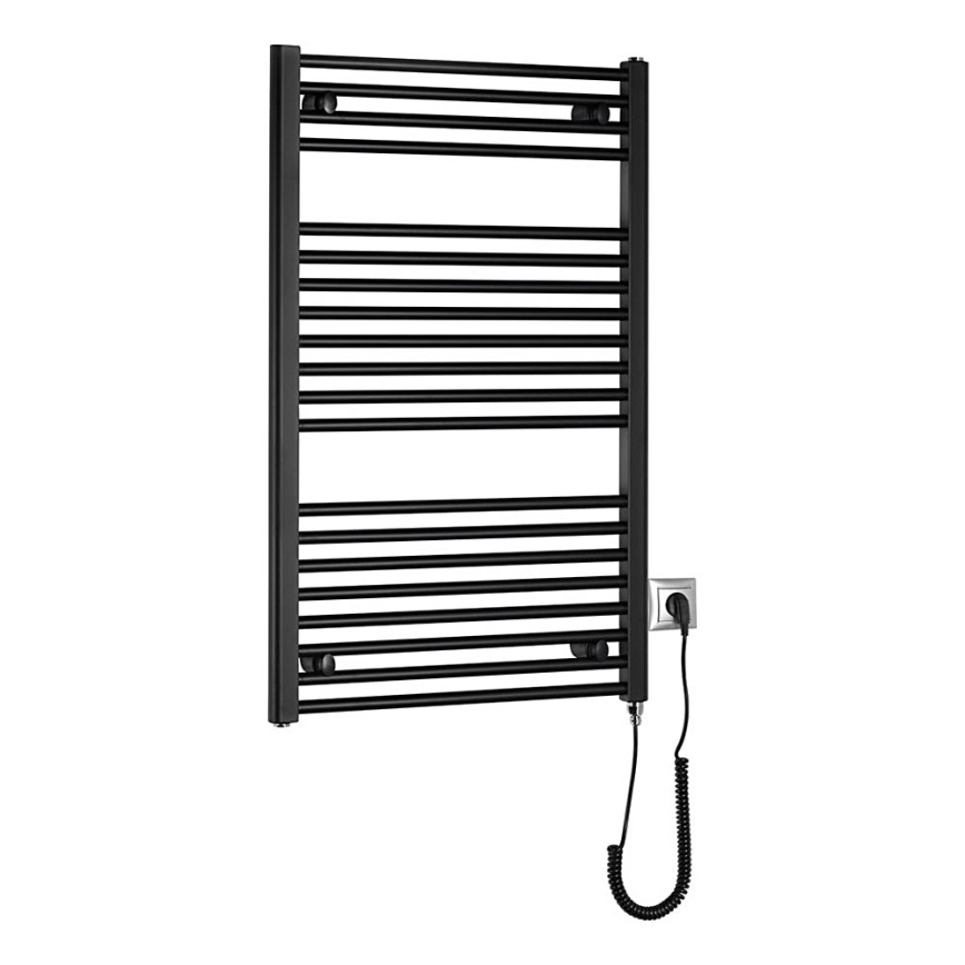Aqualine - Koupelnový elektrický radiátor DIRECT-E 400W/230V 96 cm matná černá rovný