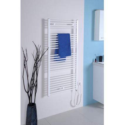 Aqualine - Koupelnový elektrický radiátor DIRECT-E 600W/230V 132 cm bílá rovný