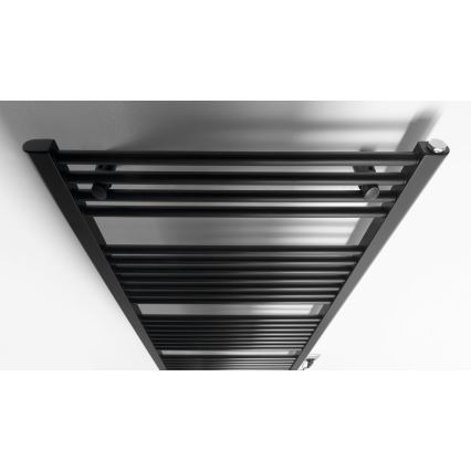 Aqualine - Koupelnový elektrický radiátor DIRECT-E 600W/230V 132 cm matná černá rovný
