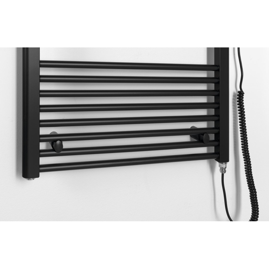 Aqualine - Koupelnový elektrický radiátor DIRECT-E 800W/230V 168 cm matná černá rovný