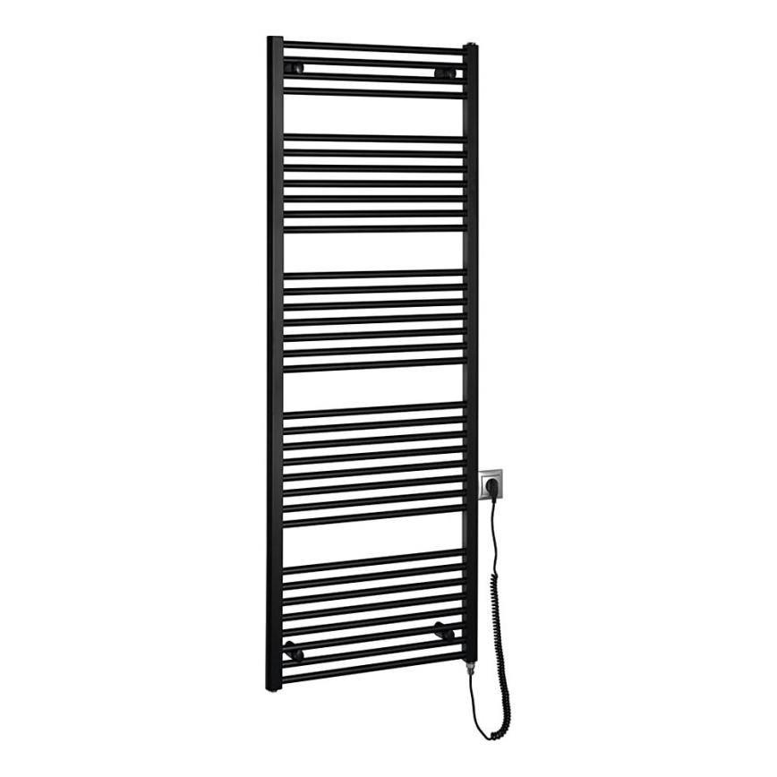 Aqualine - Koupelnový elektrický radiátor DIRECT-E 800W/230V 168 cm matná černá rovný