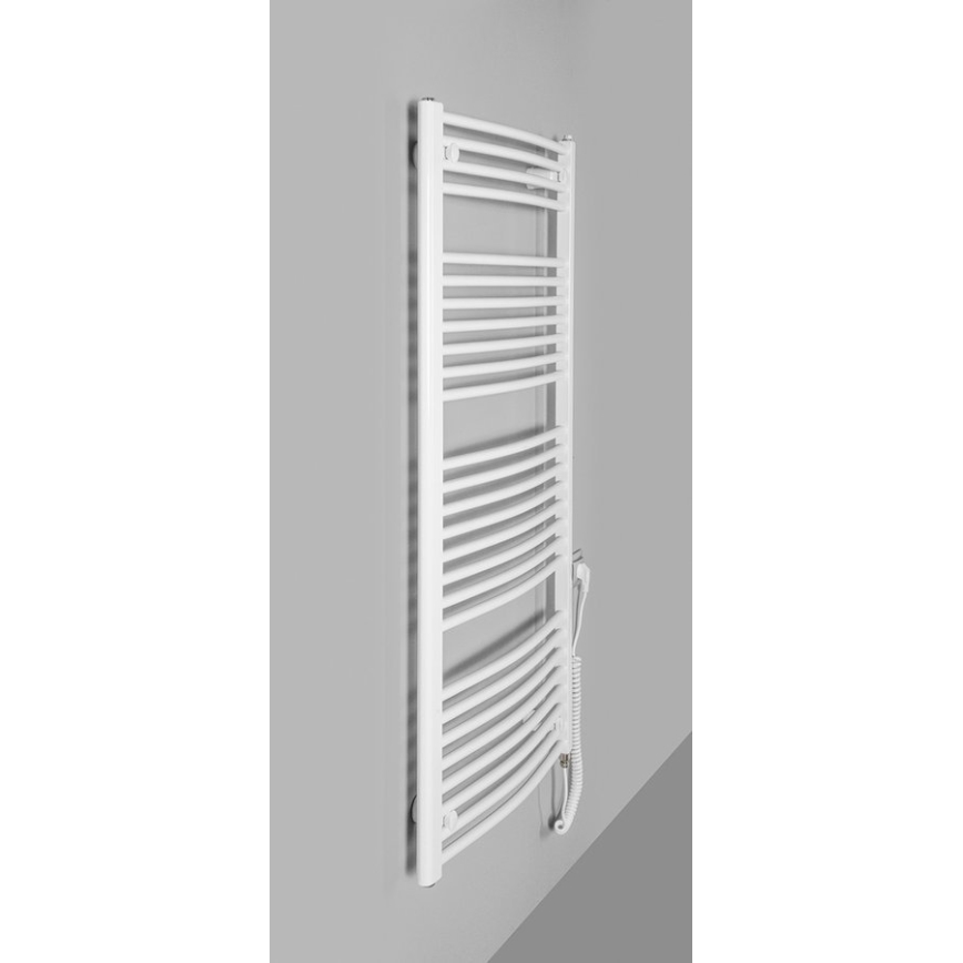 Aqualine - Koupelnový elektrický radiátor ORBIT-E 600W 132x60 cm bílá kulatý