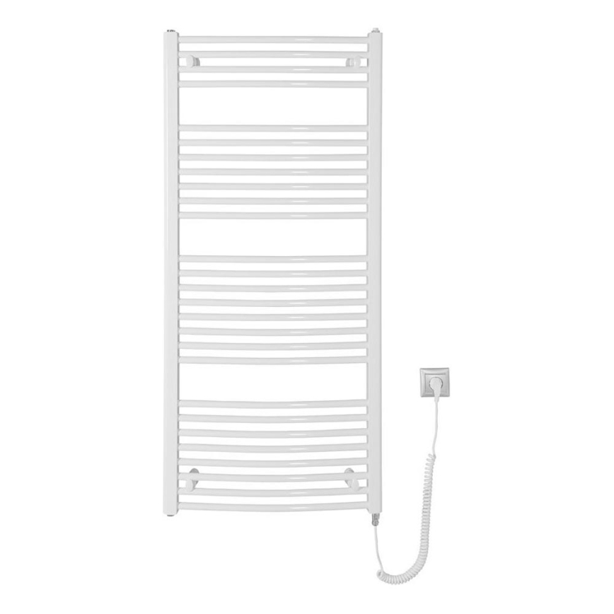 Aqualine - Koupelnový elektrický radiátor ORBIT-E 600W/230V 132 cm bílá oblý