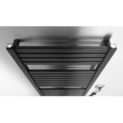 Aqualine - Koupelnový elektrický radiátor TONDI-E 300W/230V 97 cm matná černá rovný