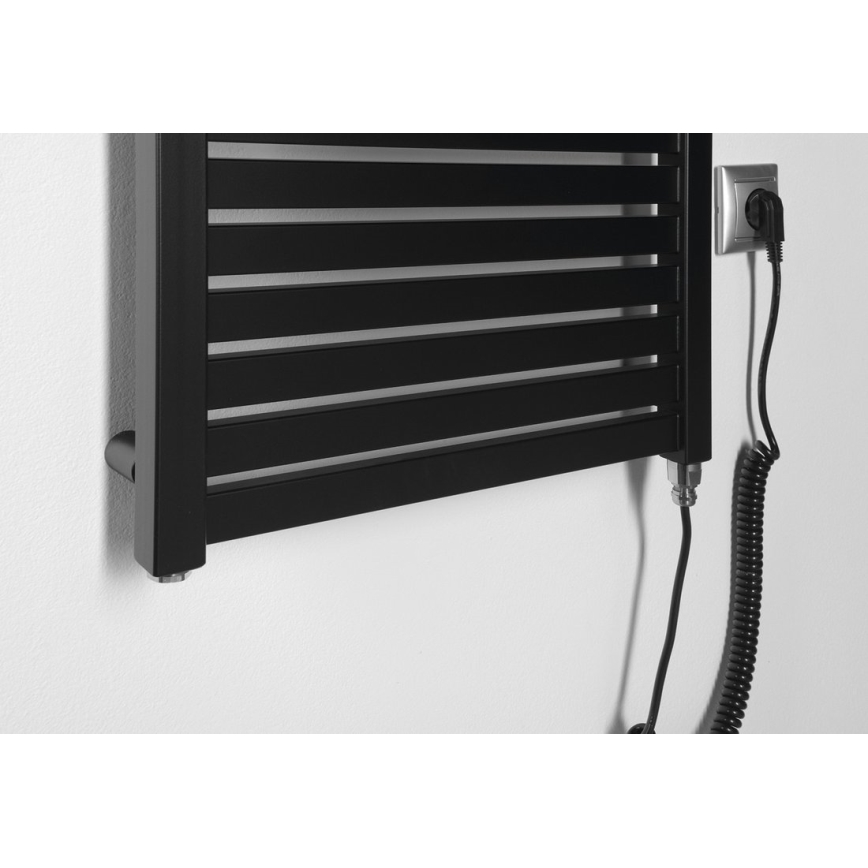 Aqualine - Koupelnový elektrický radiátor TONDI-E 300W/230V 97 cm matná černá rovný