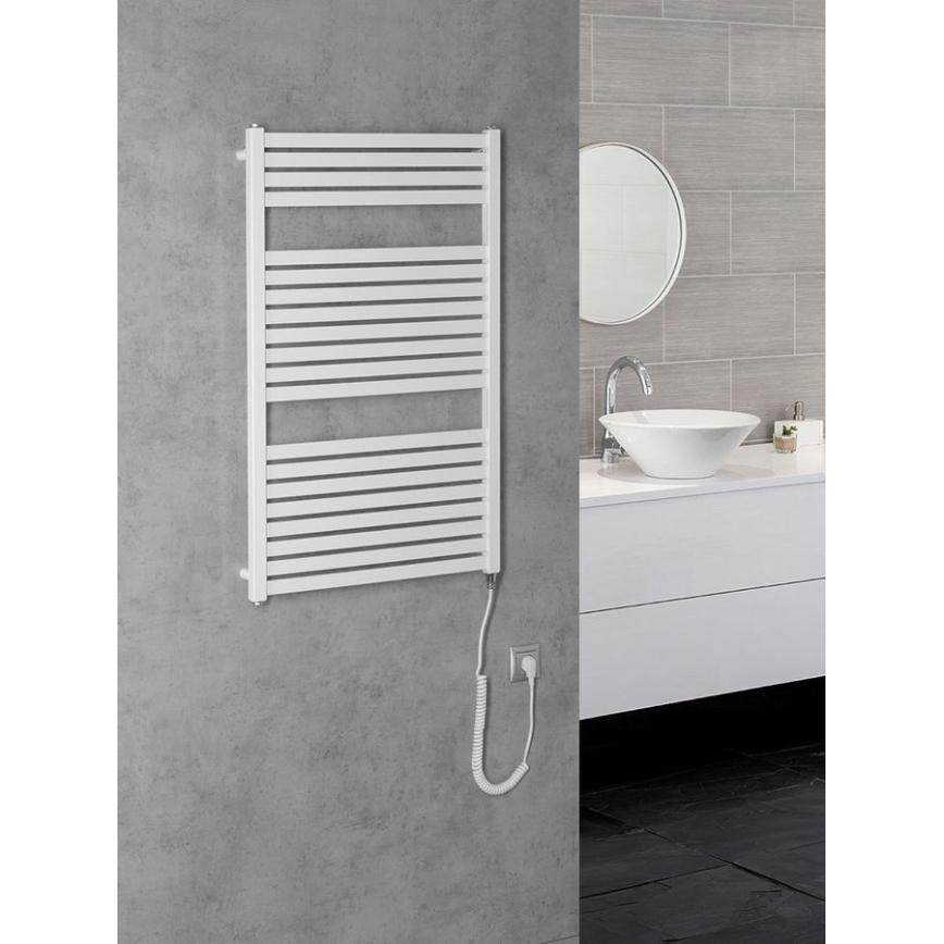 Aqualine - Koupelnový elektrický radiátor TONDI-E 400W/230V 97 cm bílá rovný