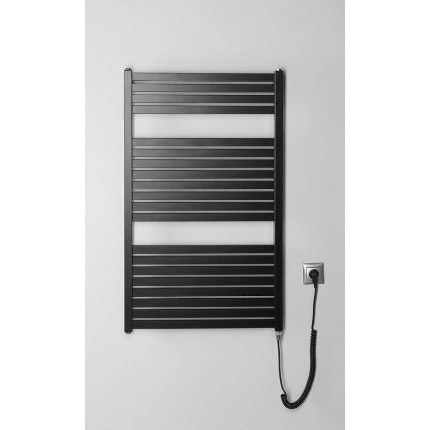 Aqualine - Koupelnový elektrický radiátor TONDI-E 400W/230V 97 cm matná černá rovný
