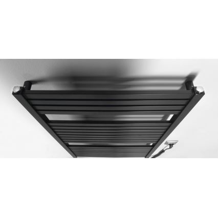 Aqualine - Koupelnový elektrický radiátor TONDI-E 400W/230V 97 cm matná černá rovný