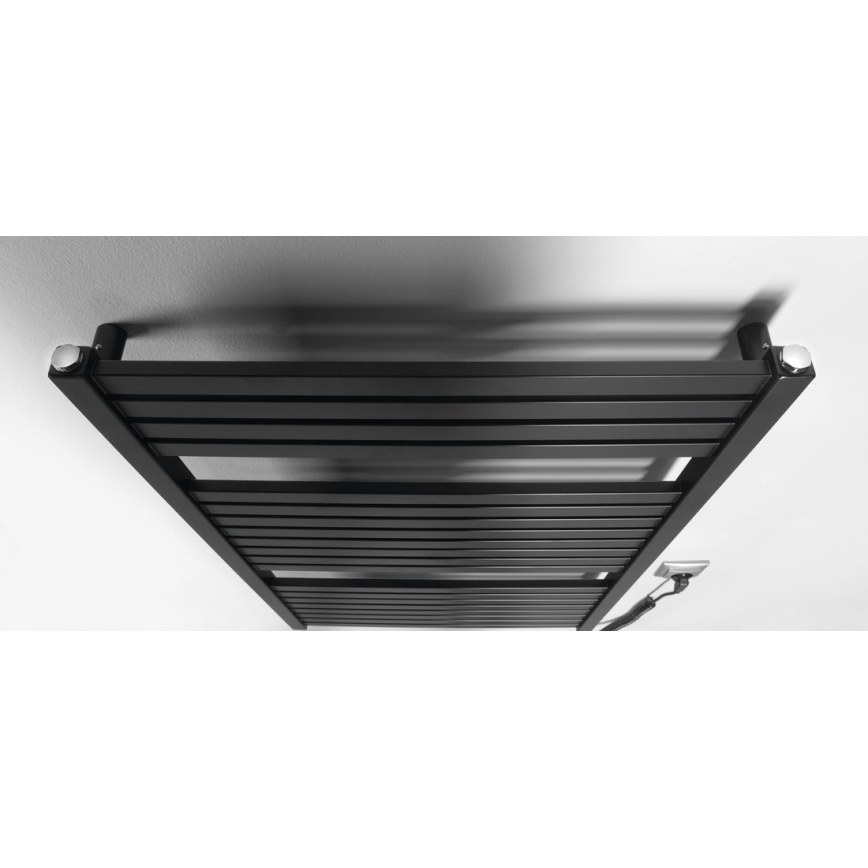 Aqualine - Koupelnový elektrický radiátor TONDI-E 400W/230V 97 cm matná černá rovný