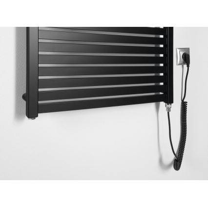 Aqualine - Koupelnový elektrický radiátor TONDI-E 400W/230V 97 cm matná černá rovný