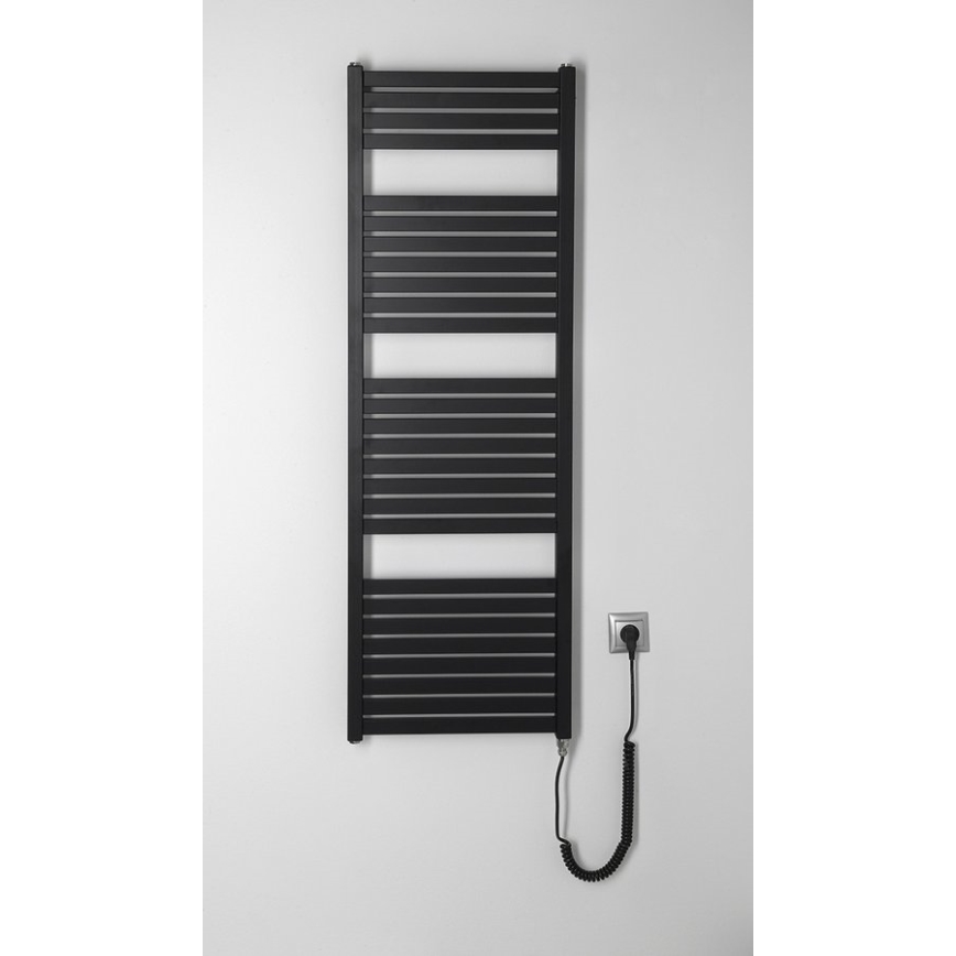 Aqualine - Koupelnový elektrický radiátor TONDI-E 500W 133x45 cm matná černá