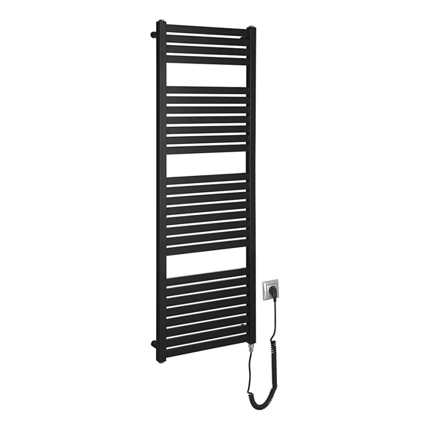 Aqualine - Koupelnový elektrický radiátor TONDI-E 500W/230V 133 cm matná černá rovný