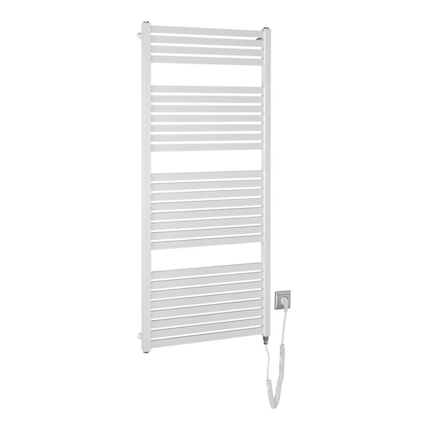 Aqualine - Koupelnový elektrický radiátor TONDI-E 600W/230V 133 cm bílá rovný