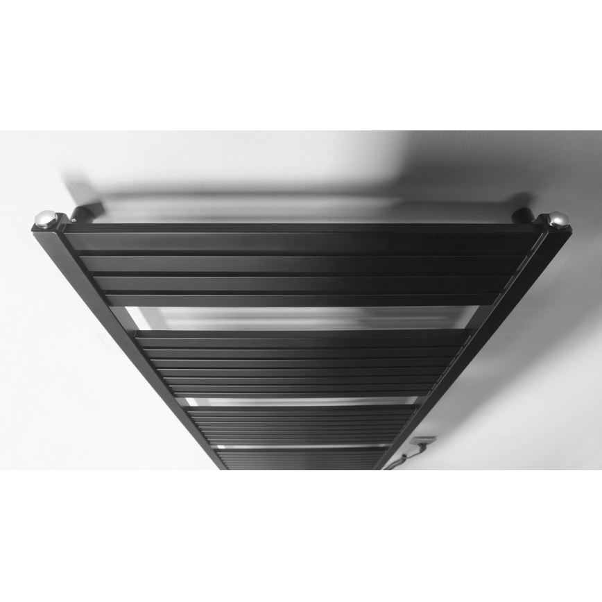 Aqualine - Koupelnový elektrický radiátor TONDI-E 800W/230V 169 cm matná černá rovný