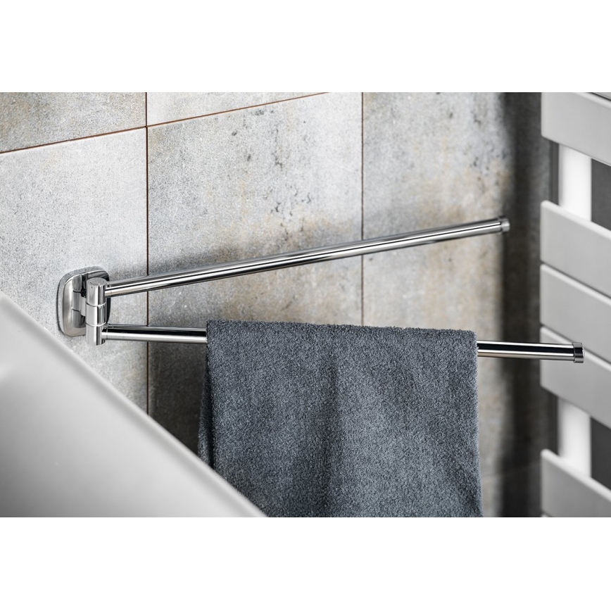Aqualine - Nástěnný otočný věšák na ručníky RUMBA 45 cm lesklý chrom