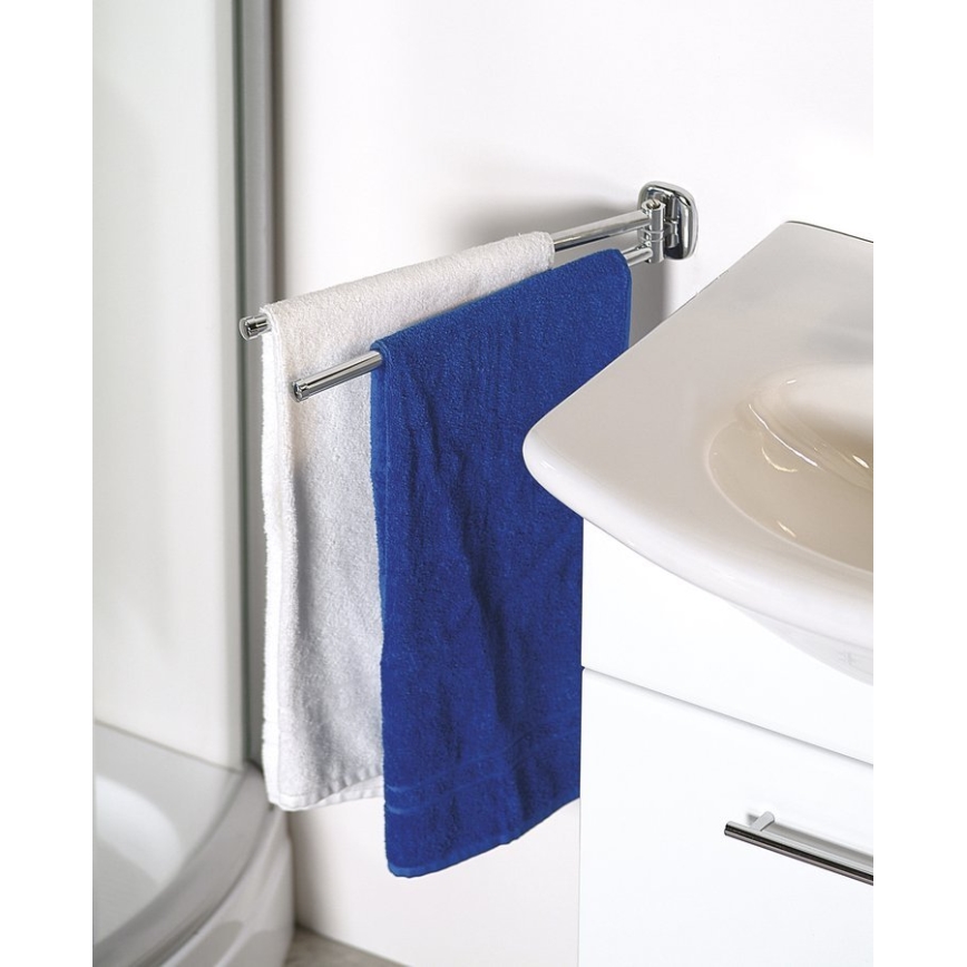 Aqualine - Nástěnný otočný věšák na ručníky RUMBA 45 cm lesklý chrom