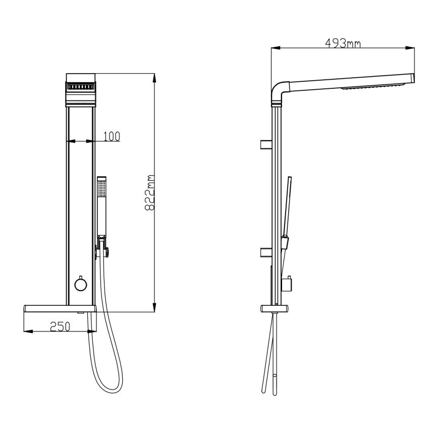 Aqualine - Sprchová sada ROME lesklý chrom