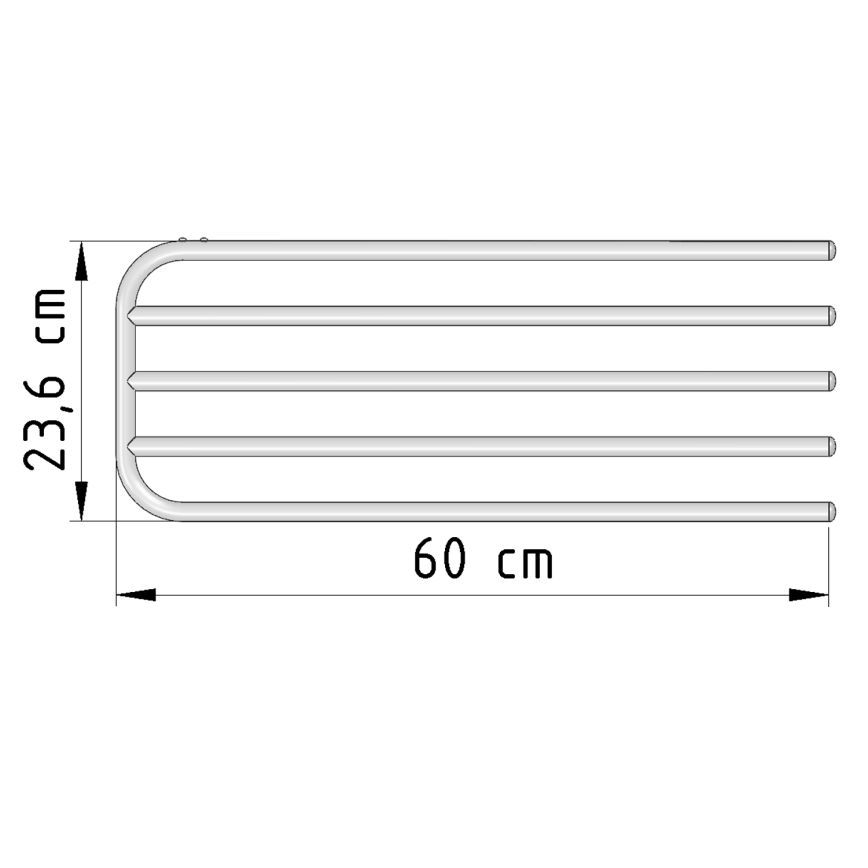 Aqualine - Sušák ručníků na otopné těleso 60 cm bílá