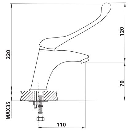 Aqualine - Umyvadlová baterie KASIOPEA 22 cm lesklý chrom